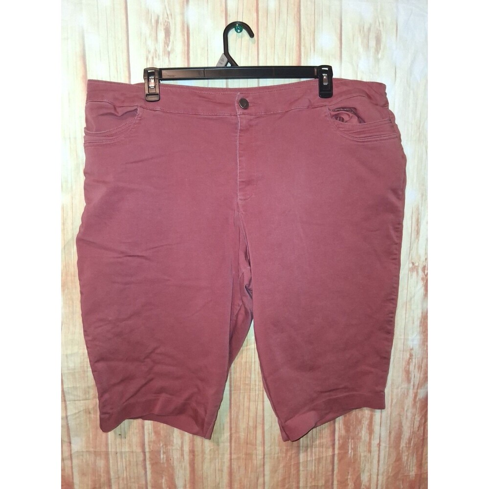 CJ Banks Red-orange Bermuda Shorts Sz 24W